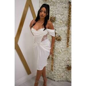 NEW BLITHE stephanie corset mini dress in white